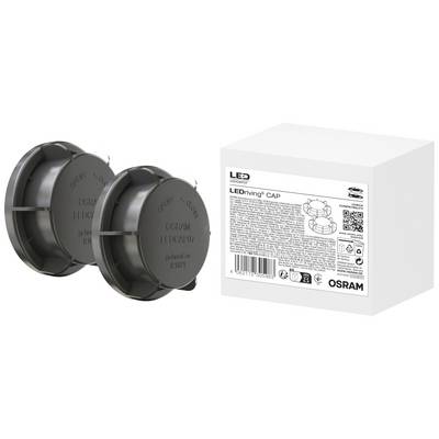 'LEDambient LEDcap cool light' fra OSRAM, to runde LED-lamper med emballage. Emballagen viser information og QR-koder.