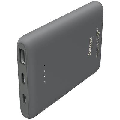 Hama Supreme 5HD Powerbank 5000 mAh LiPo USB-A, USB-C® Mørkegrå