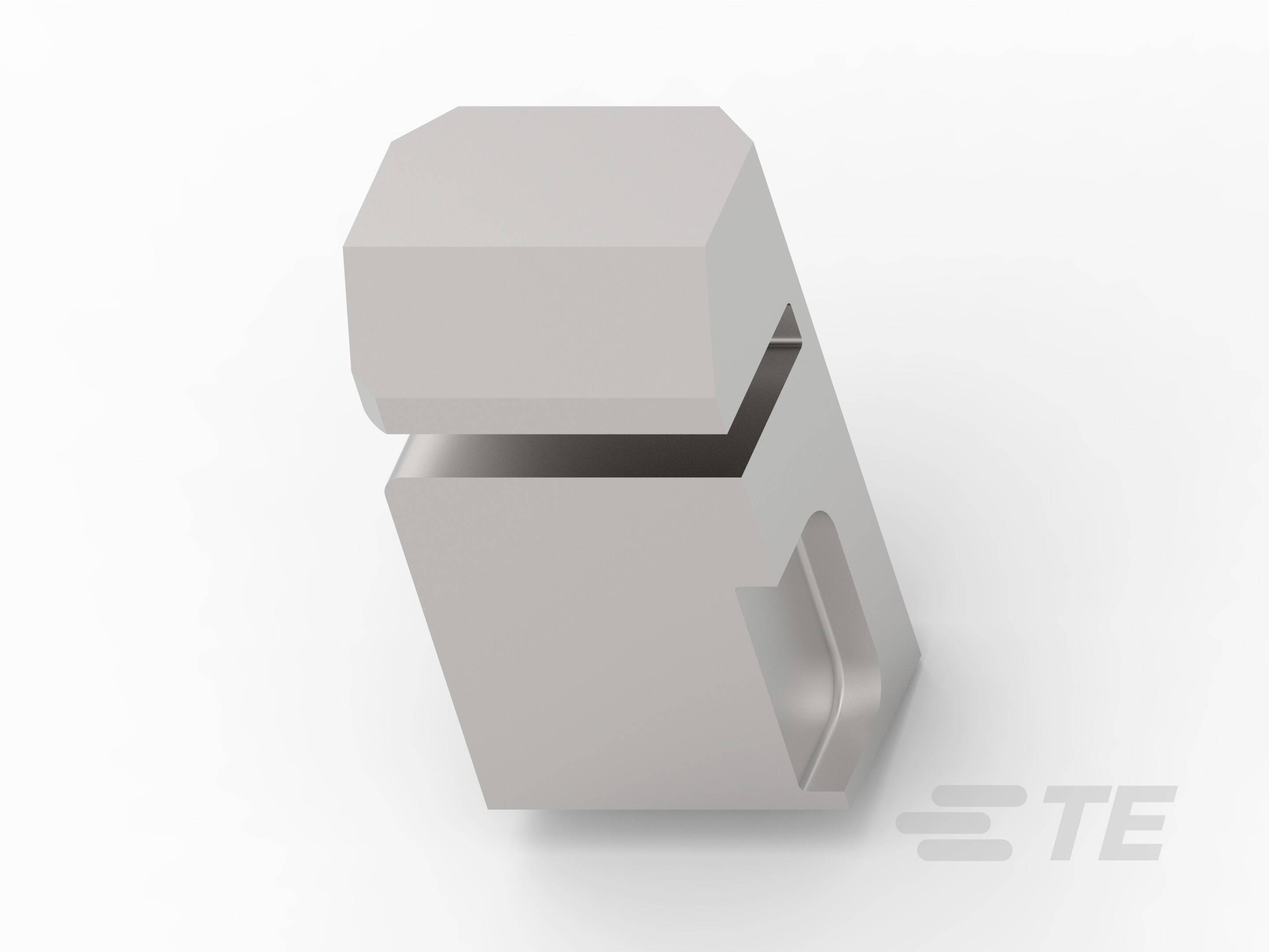 Rektangulære stikforbindere i grå materiale mod hvid baggrund, med logo i nederste højre hjørne.