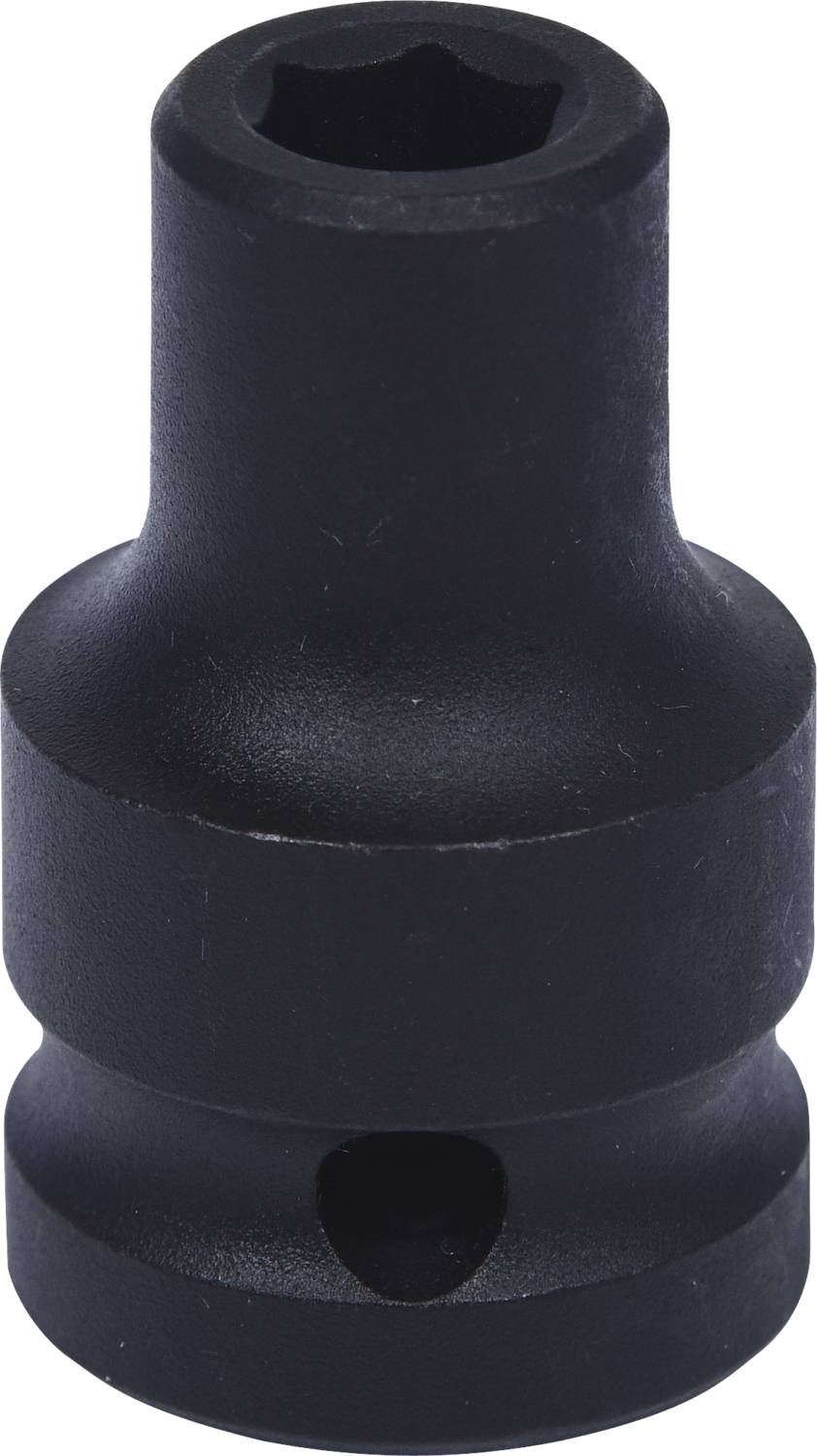 Sort metaladapter til topnøgle, velegnet til forskellige skrue- og møtrikstørrelser.