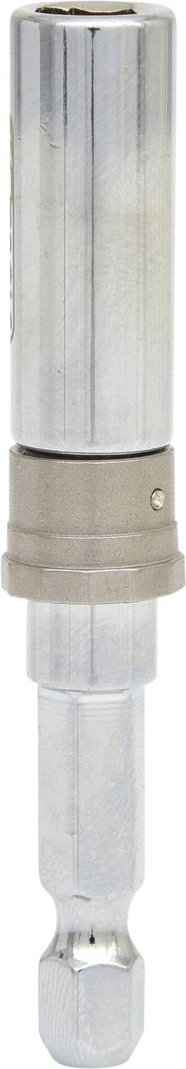 Metallisk, cylindrisk adapter eller bit med rundet topoverflade, egnet til værktøjs- eller boremaskineapplikationer.
