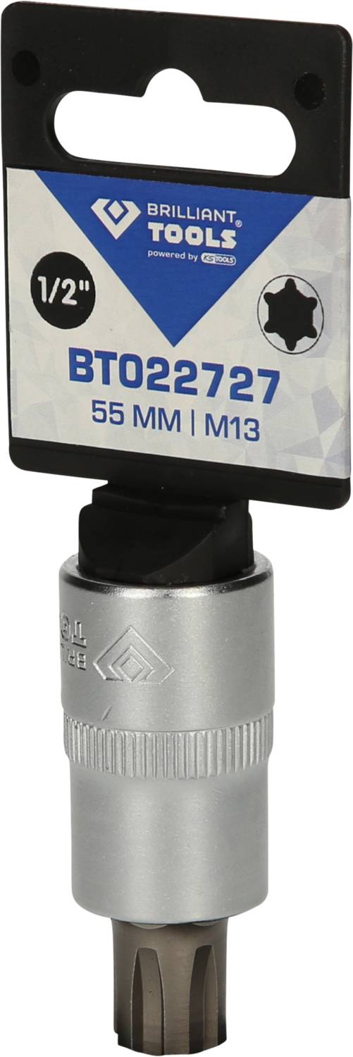 Topnøgle, 1/2 tomme, BT022727, 55 mm, M13, brillant Tools.