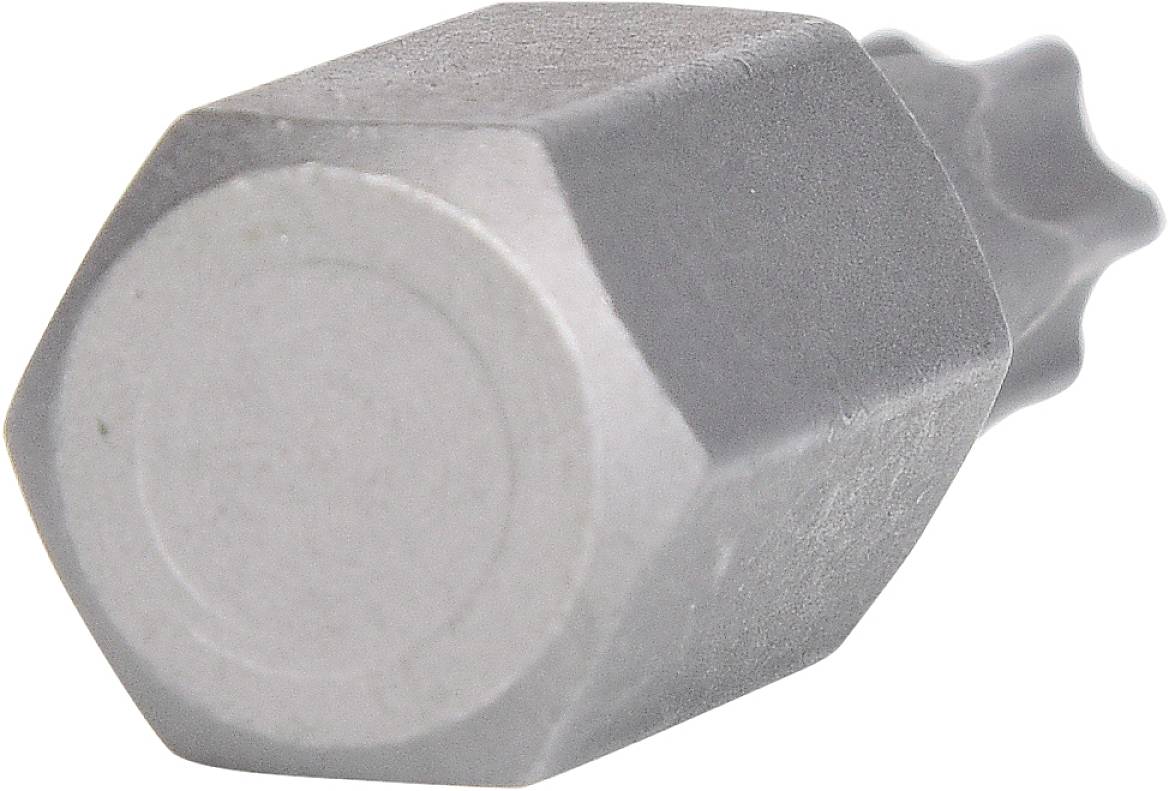Sekskant-bitholder i metal, sølvfarvet.
