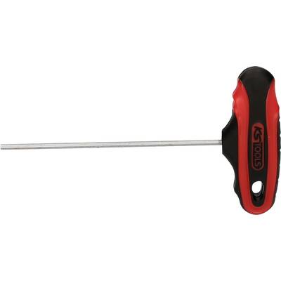 T-greb-nøgle med lang skaft og sort greb. Påskrift på grebet: KS Tools.