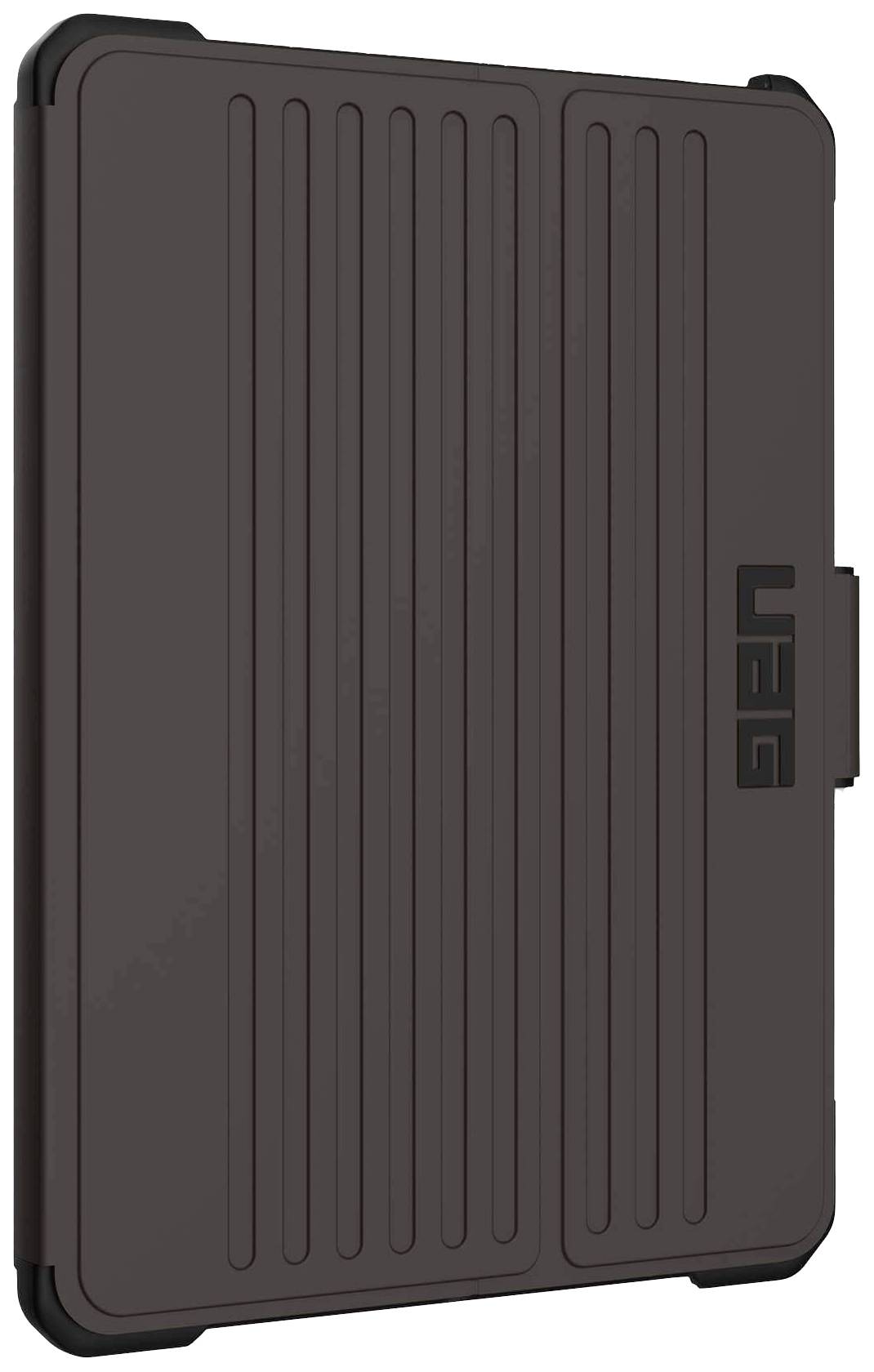 Beskyttelsescover til tablet, mørkegrå med riflet design og beskyttende klap.