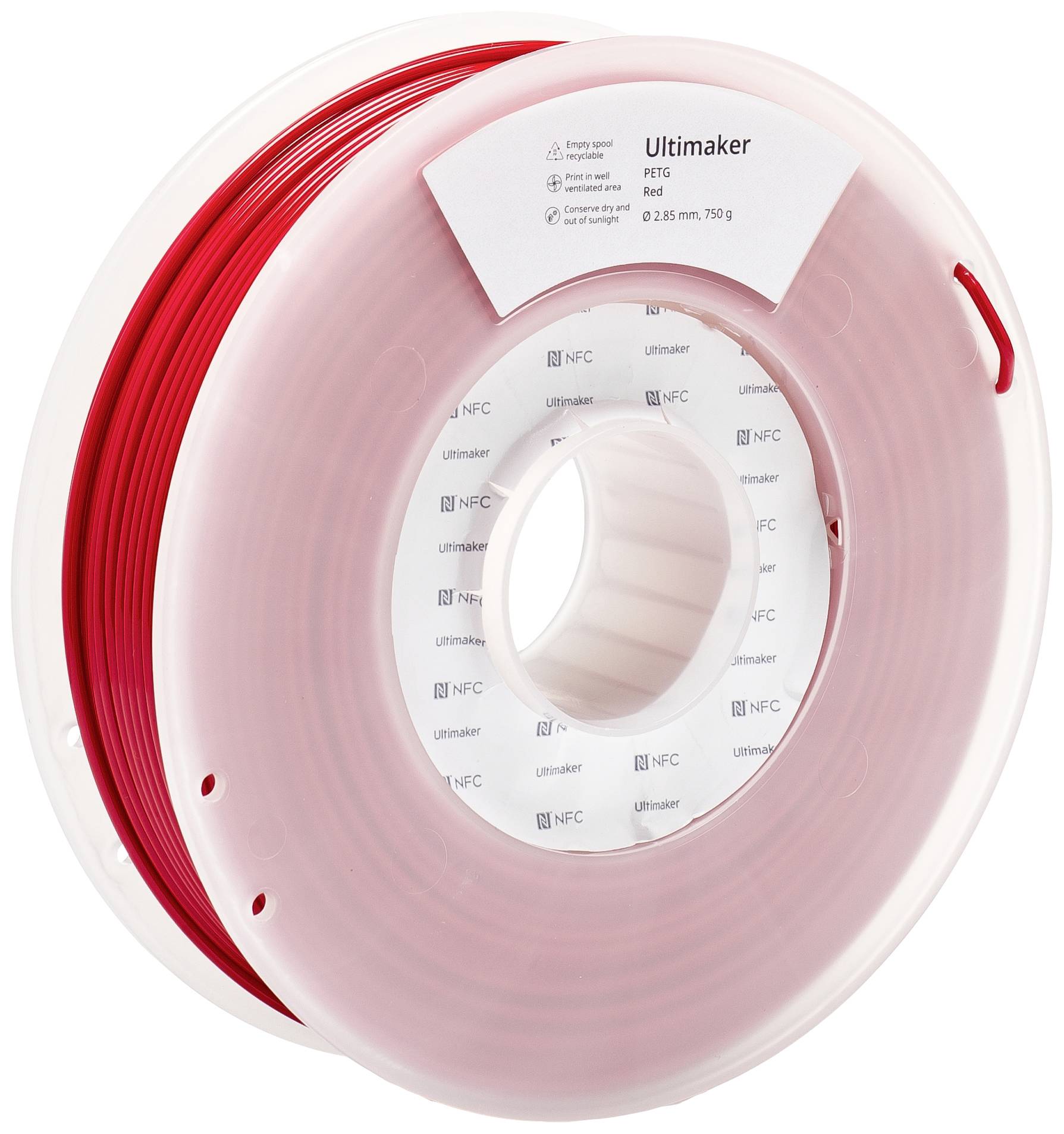 UltiMaker 227336 Filament PETG kemisk bestandig, Varmebestandig 2.85 mm 750 g Rød 1 stk