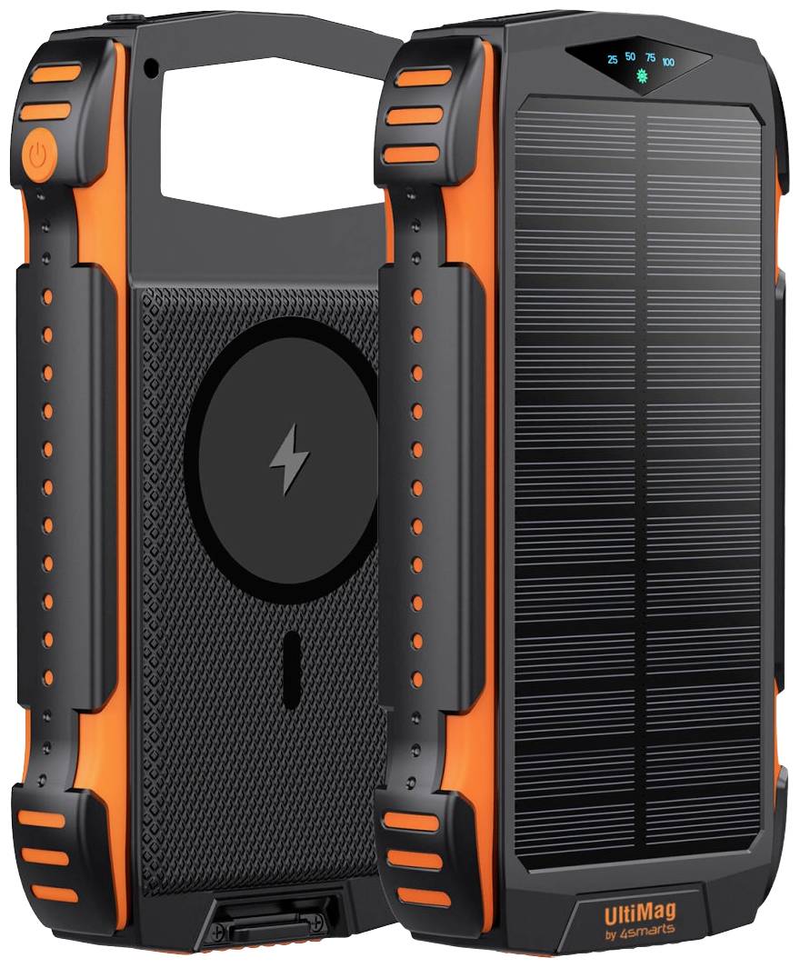 4Smarts TitanPack UltiMag Solar Powerbank 20000 mAh Power Delivery 3.0, Qi Wireless Charging, Quick Charge 3.0 LiPo Wire-0