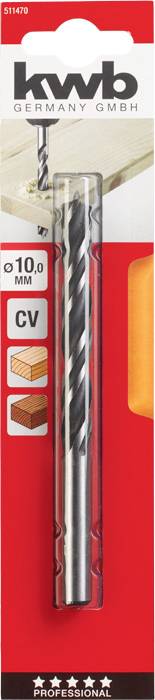 'kwb GERMANY GMBH' Bor i emballage, egnet til træ, metal og plast. Størrelse: 10,0 mm, Type: CV Professional.