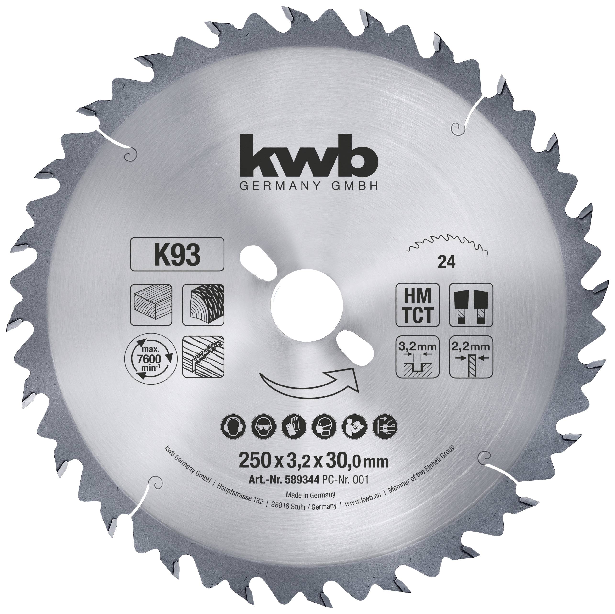 kwb 589344 Rundsavblad 250 x 30 mm 1 stk