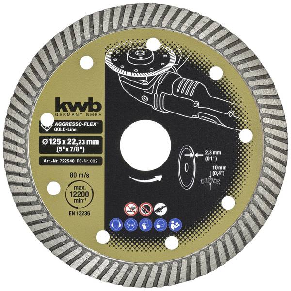 kwb 722540  Diamantskæreskive  Diameter 125 mm   1 stk