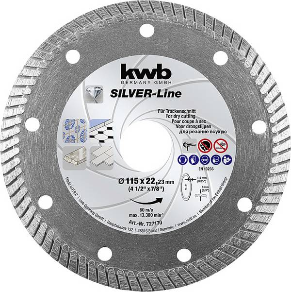 kwb 727170  Diamantskæreskive  Diameter 115 mm   1 stk