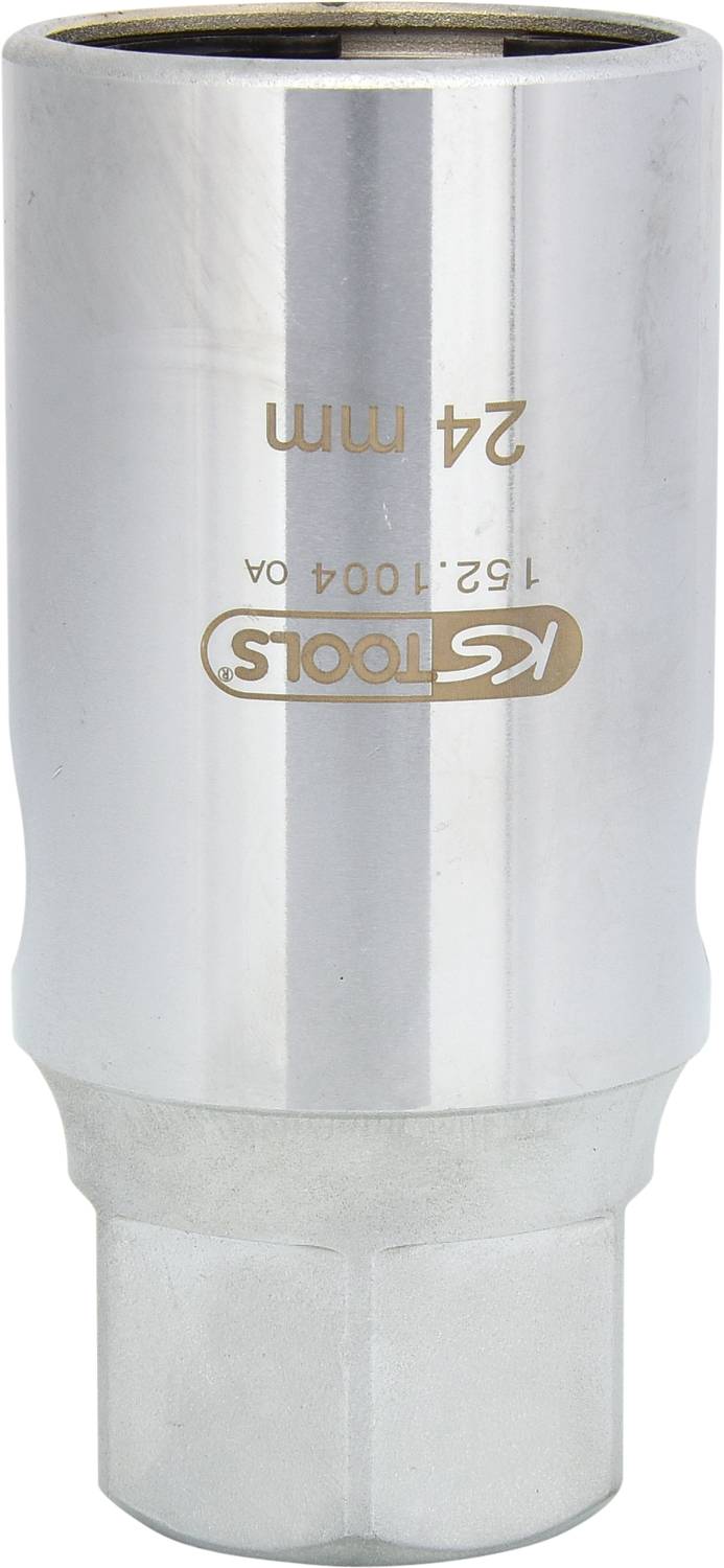Metalnøgle med påskriften '24 mm' og 'KS Tools 515.2104'.