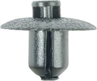 Metalholder med bred, flad hoved og cylinderformet skaft, egnet til fastgørelse ved bygge- eller reparationsopgaver.