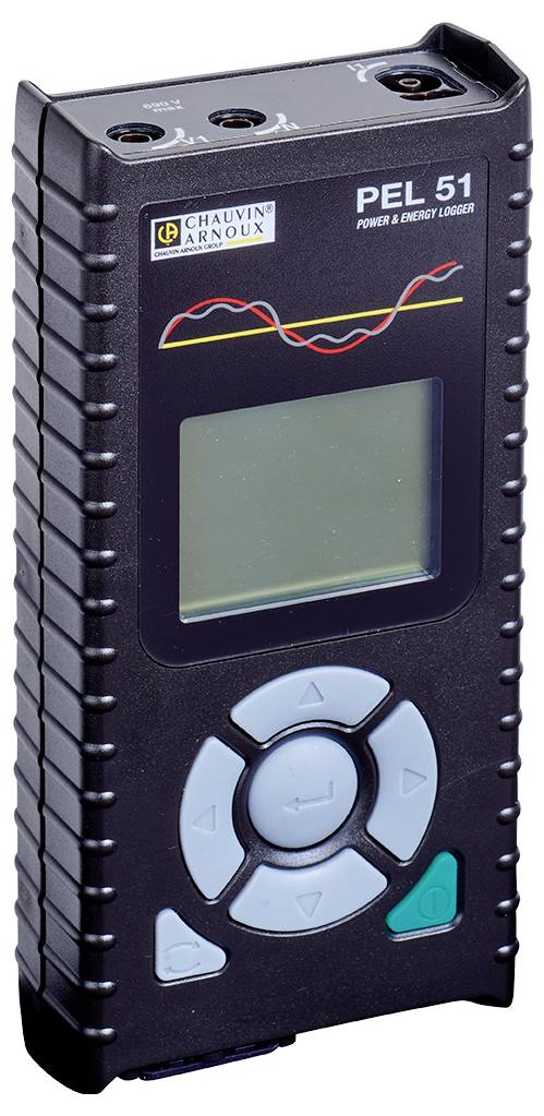 Et bærbart energi- og effektanalyseinstrument med display og betjeningstaster fra Chauvin Arnoux, model PEL 51.