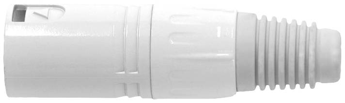 En hvid, cylindrisk adapter med riflet greb.
