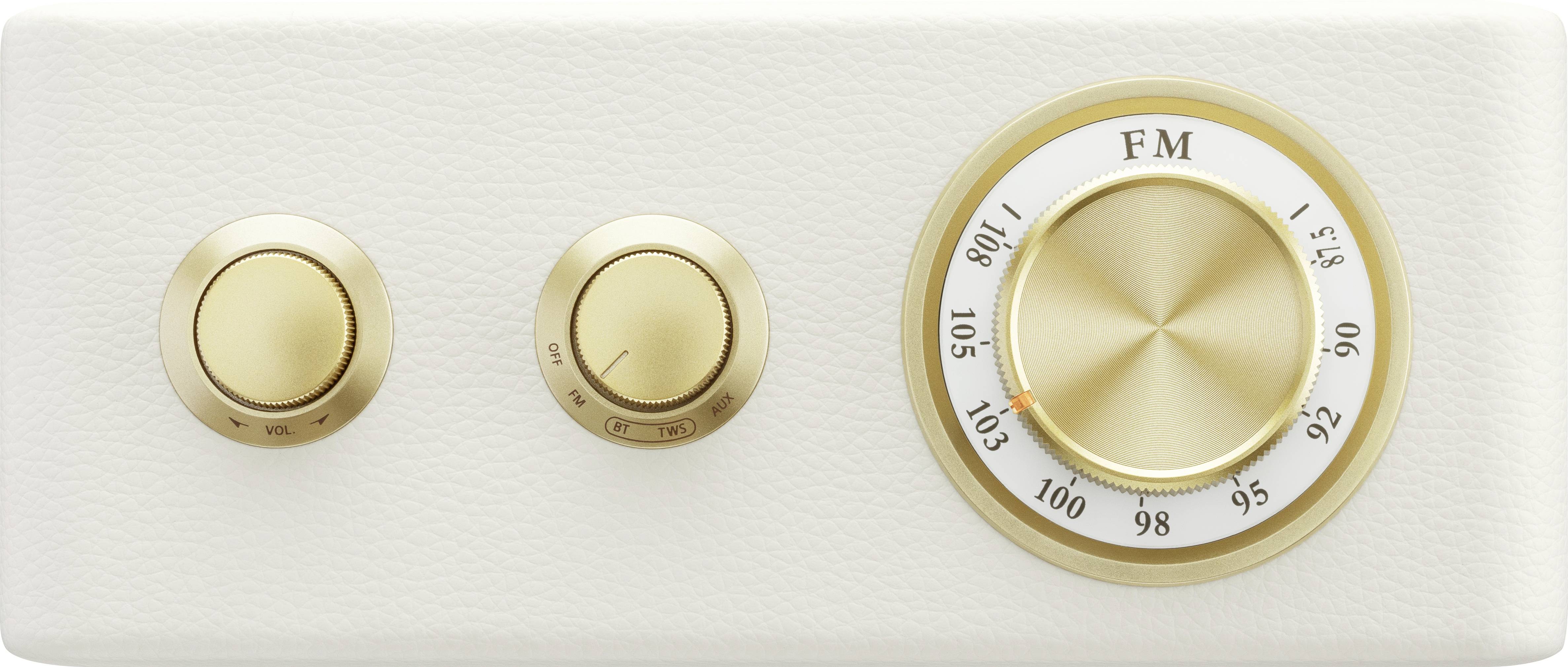 Batteridrevet radio Sangean RA-101 FM  genopladelig Ivory (elfenben), Guld-4