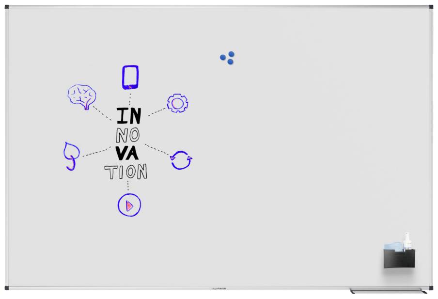 Legamaster Whiteboard UNITE (B x H) 180 cm x 120 cm Hvid glat, lakeret Inkl. opbevarinsgsskål-3