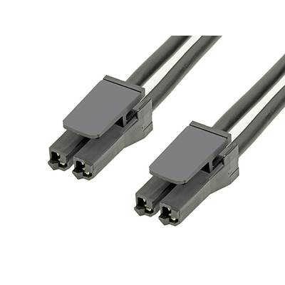 To Sorte elektriske stik med hver to tilslutninger, placeret ved siden af hinanden på hvid baggrund.
