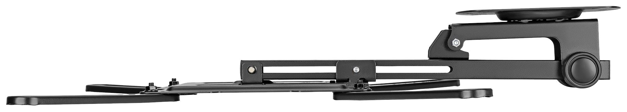 Laptopstativ set fra siden. Statrevet, fremstillet af metal, kan justeres i højden og vinkles for at placere laptopen ergonomisk korrekt.