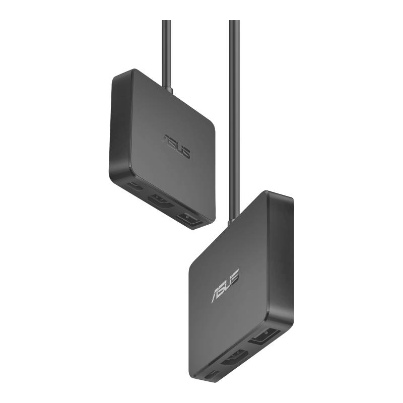 To ASUS-WiFi-routere i sort, monteret på væggen, sørger for netværksforbindelsen.