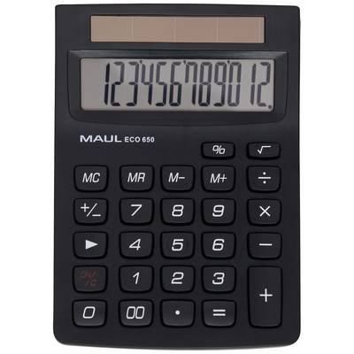 En elektronisk lommeregner viser tallene '123456789012' på displayet. Taster til grundlæggende regneoperationer er synlige.