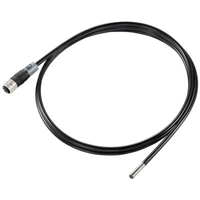 Et sort fleksibelt kabel med et forbindelsesdel i den ene ende og en metalisk sensordel i den anden ende.