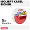 Fem ruller hvid isolationstape fra Tesa, hver 10 m x 15 mm, egnet til isolation op til 7000 V.
