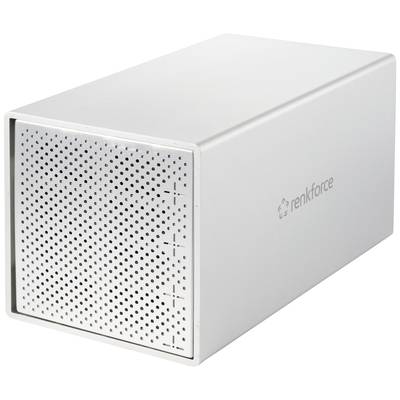 Renkforce RF-5587610 SATA-harddisk-kabinet Antal harddiskskakter: 4 Bay 2.5 tommer, 3.5 tommer Inkl. 80 mm ventilator Al