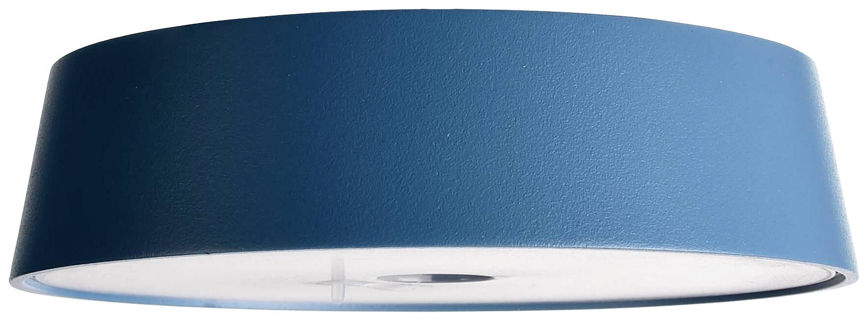Simpel, blå loftlampe i metal med cylinderform, der fremviser en glat overflade. Perfekt til moderne indretning.