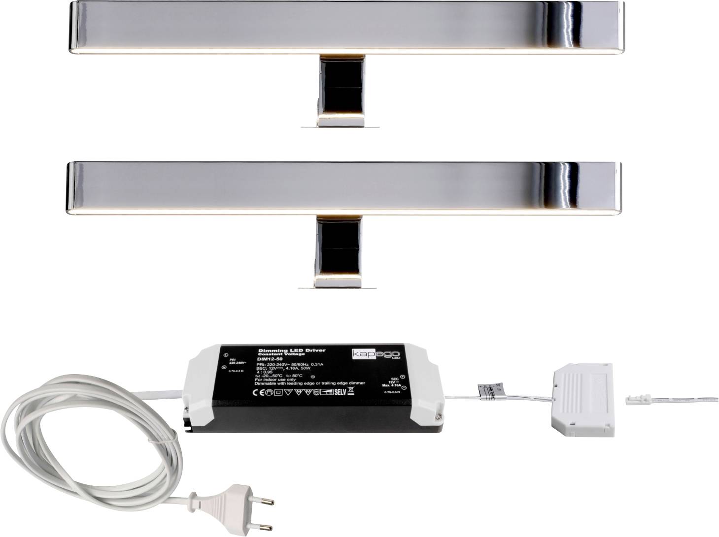 Deko Light Spiegel Line II 2er Bundle Påbygningslys LED (RGB) LED indbygget 12 W EEK: G (A - G) Varmhvid Sølv