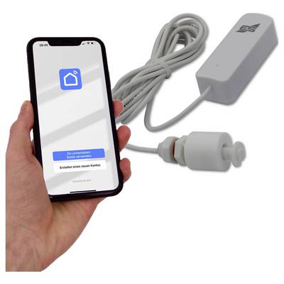 Schabus 200150 WWD 150 Wireless Float switch Vandsensor med App-styring, med svømmekontakt Batteridrevet
