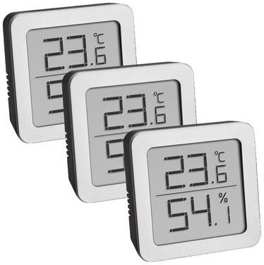 TFA Dostmann  Termo- /hygrometer Sølv, Sort 95.2019.54