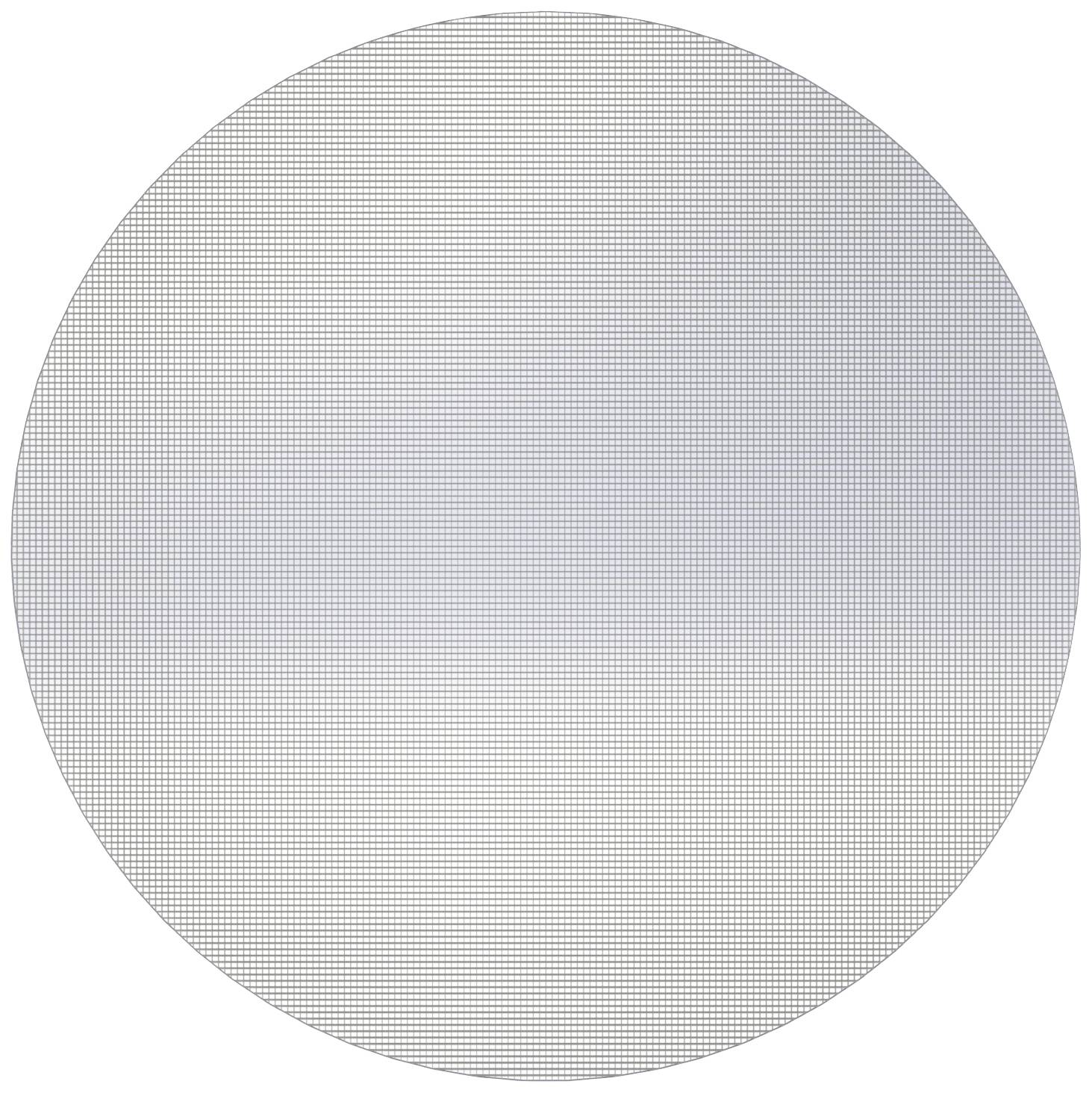 Et cirkulært billede med en fin gitterstruktur i grå og hvide nuancer, som gradvist bliver mørkere fra top til bund.