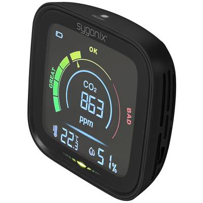 Sygonix Termo- /hygrometer mit CO2-Angabe Sort