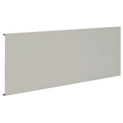 Et metallisk, rektangulært panel med fladt design og glat overflade, primært holdt i en lys grå farve uden synlige detaljer.