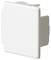Hvid afdækningsplade til kontakt eller stikkontakt, rektangulær form, enkelt design.