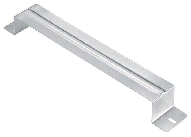 L-formet metalgreb i sølvfarve.