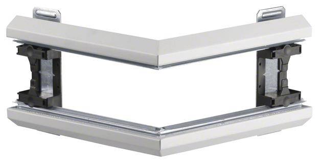 To metalrammer i V-form, forbundet med mørke plastikdele. Delene fremstår industrielle og funktionelle.