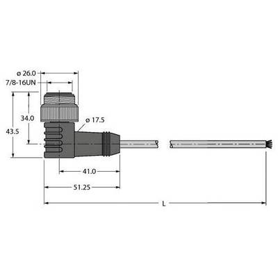 Turck U2665-17 Sensor-, aktuator-stik, 1 stk