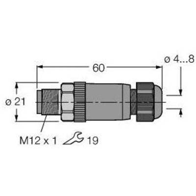 Turck 6914537 Sensor-, aktuator-stik, 1 stk