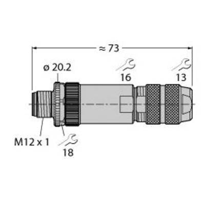 Turck 6604218 Sensor-, aktuator-stik, 1 stk