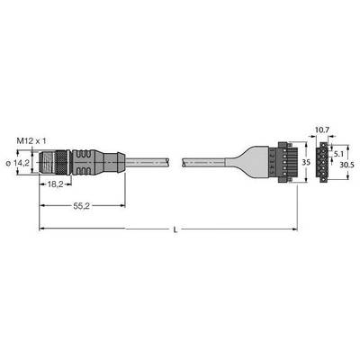 Turck U0316-354 Sensor-, aktuator-stik, 1 stk