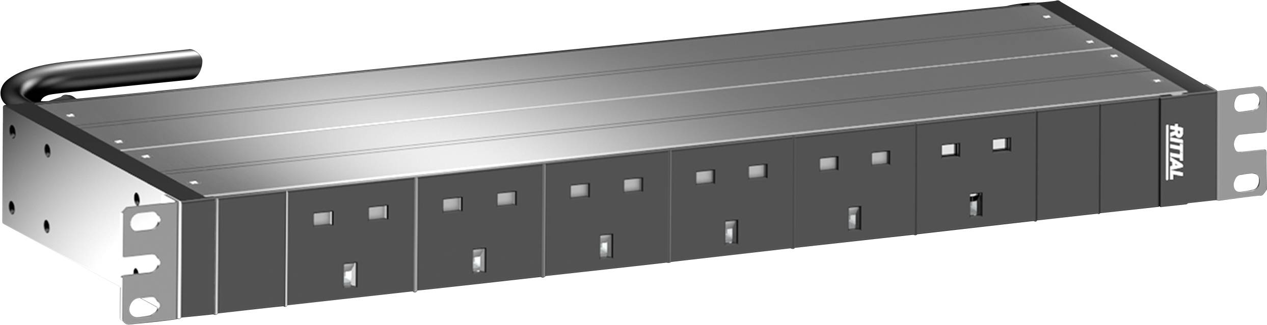 '19-tommers PDU med flere stik, egnet til datacentre. Metalkabinet med horisontal monteringsmulighed og robust design.'