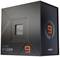 En AMD Ryzen 9 7000 Series processorpakke i sort og grå med orange accenter, viser AMD-logoet og tallet 9.