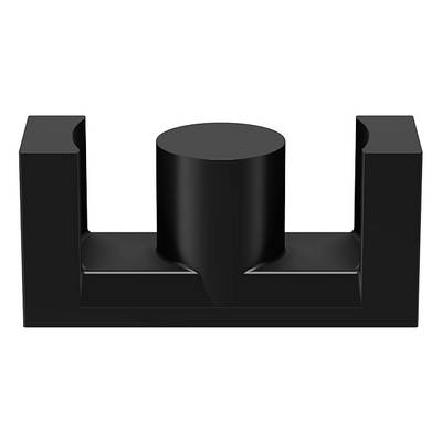 Sort U-formet objekt med et centralt cylinderformet fremspring.