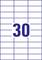 Tal '30' i hvidt gitter på blå baggrund, symboliserer hastighedsbegrænsning eller specifik betydning i konteksten.
