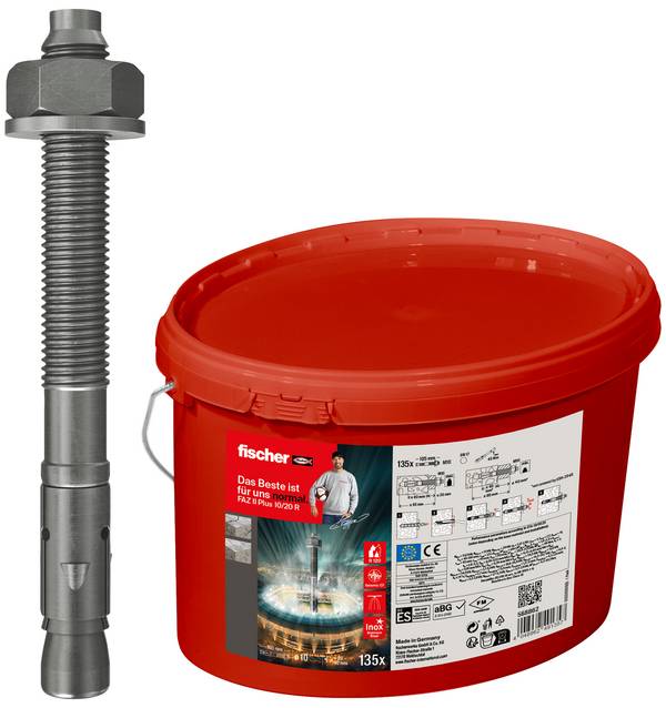 Fischer 568862 FAZ II Plus 10/20 R Eimer (135) Boltanker 105 mm 10 mm 135 stk