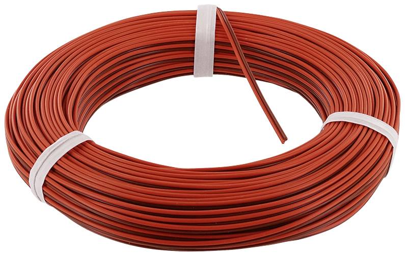 En oprullet spole med rødt og sort elkabel.