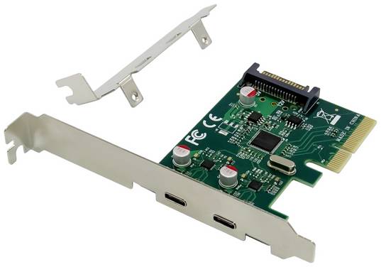 Conceptronic EMRICK07G 2 porte USB-C® 3.1 Gen2 interfacekort PCI-Express, USB-C® PCIe x4