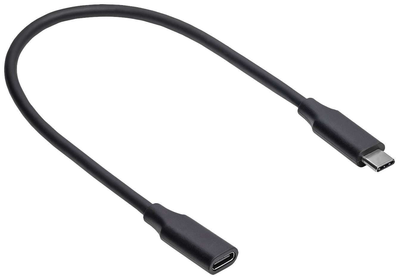 Akyga USB-kabel USB-C® stik, bøsning 30 cm Sort AK-USB-32 Conradelektronik.dk